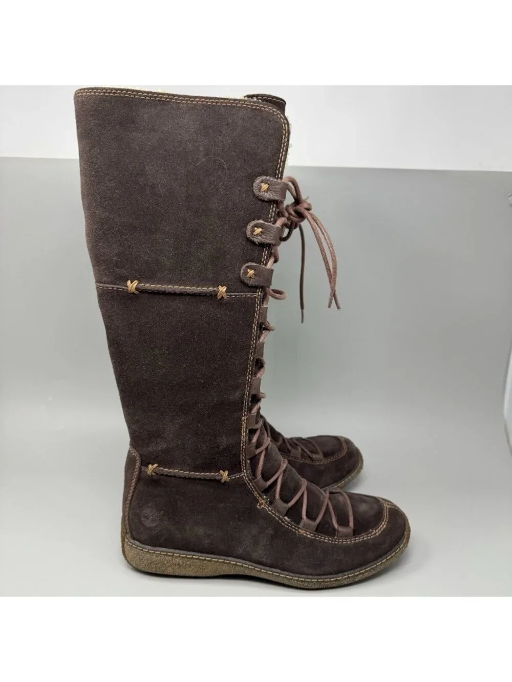 Timberland Womens 8.5 M Moorland Hollace Lace-Up Suede Waterproof  Snow Boots